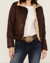 Load image into Gallery viewer, Women's Shearling Lined Faux Suede Jacket