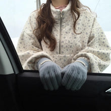 Load image into Gallery viewer, Ditsy Floral Half-Zip Fleece Pullover